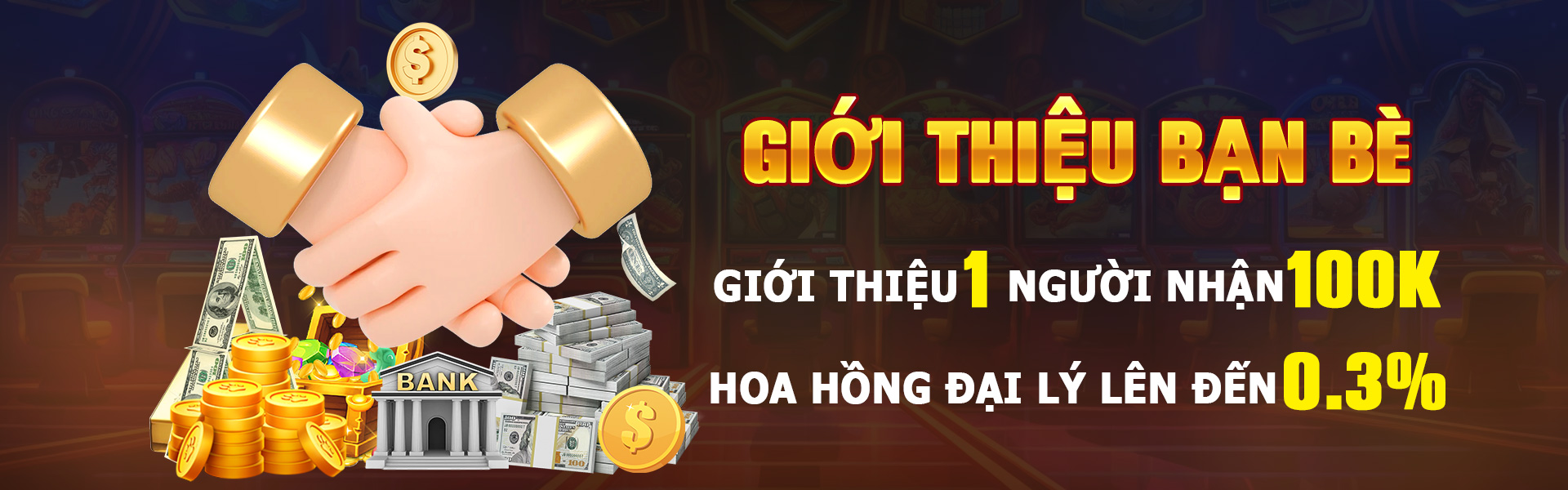 Hình ảnh banner chương trình giới thiệu bạn bè nhận hoa hồng tại BI88 Đá Gà.